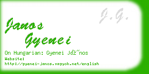 janos gyenei business card